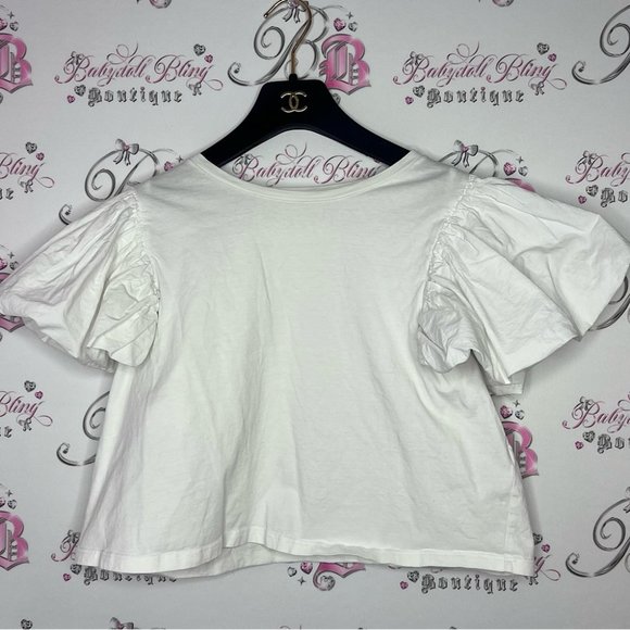Ziana Ruffle Shirt - White